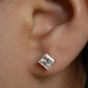 Classic Princess Cut Lab Diamond Four Prongs Ear Studs - LGG Jewelry